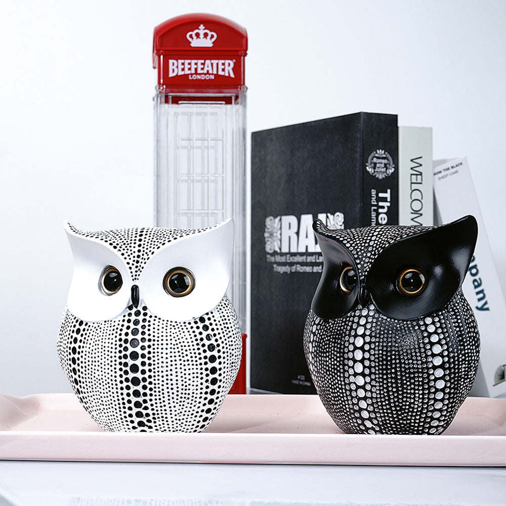 Nordic Resin Wise Owl Figurines Animal Statue Sculpture Crafts for Home Interior Decor